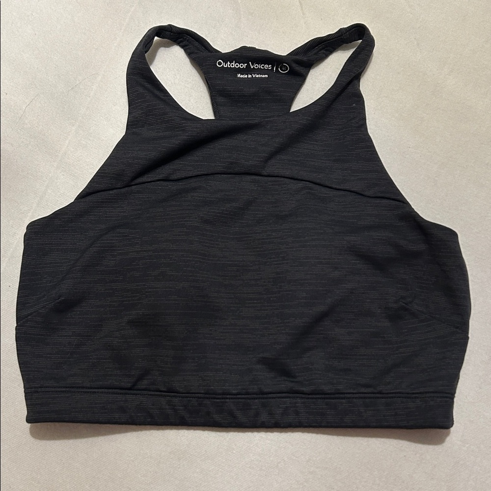 Outdoor Voices Sports Bra Charcoal Gray/Black